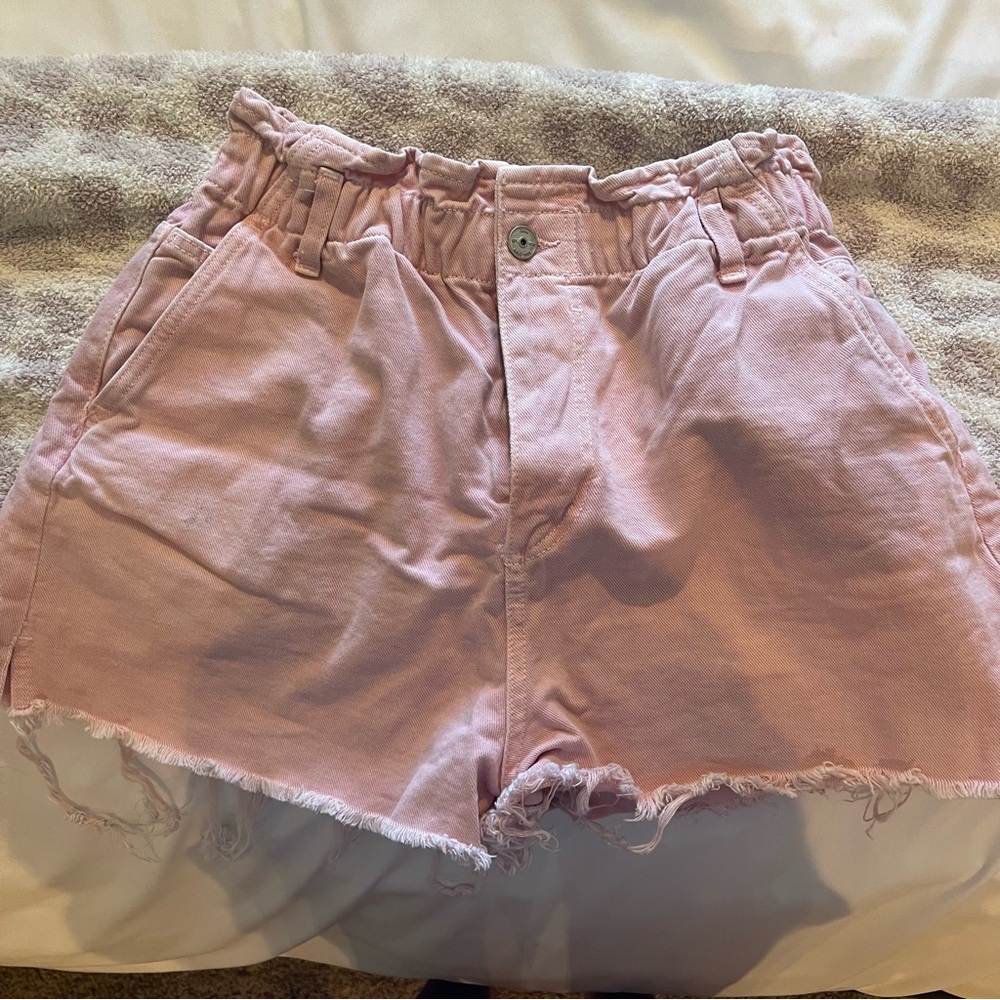 Zara pink denim shorts
